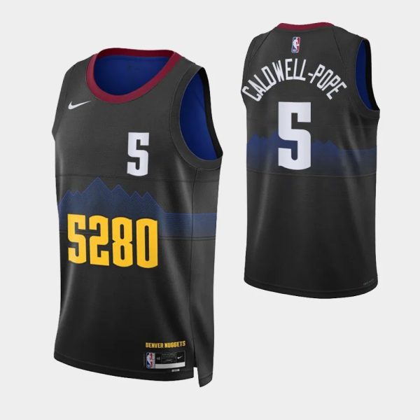 2023-24 City Edition Denver Nuggets #5 Kentavious Caldwell-Pope Black 5280 Swingman Jersey