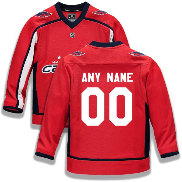 Youth Washington Capitals Fanatics Red Home Replica Custom Jersey