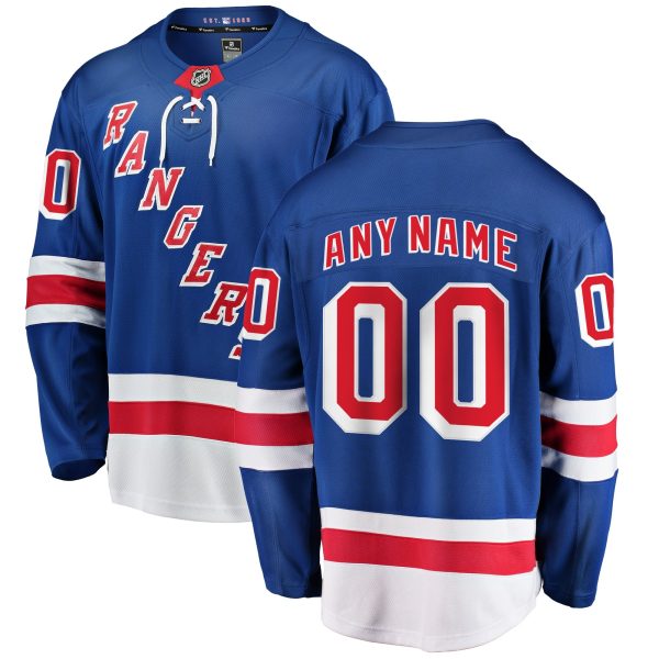 Men's New York Rangers Fanatics Blue Home Breakaway Custom Jersey