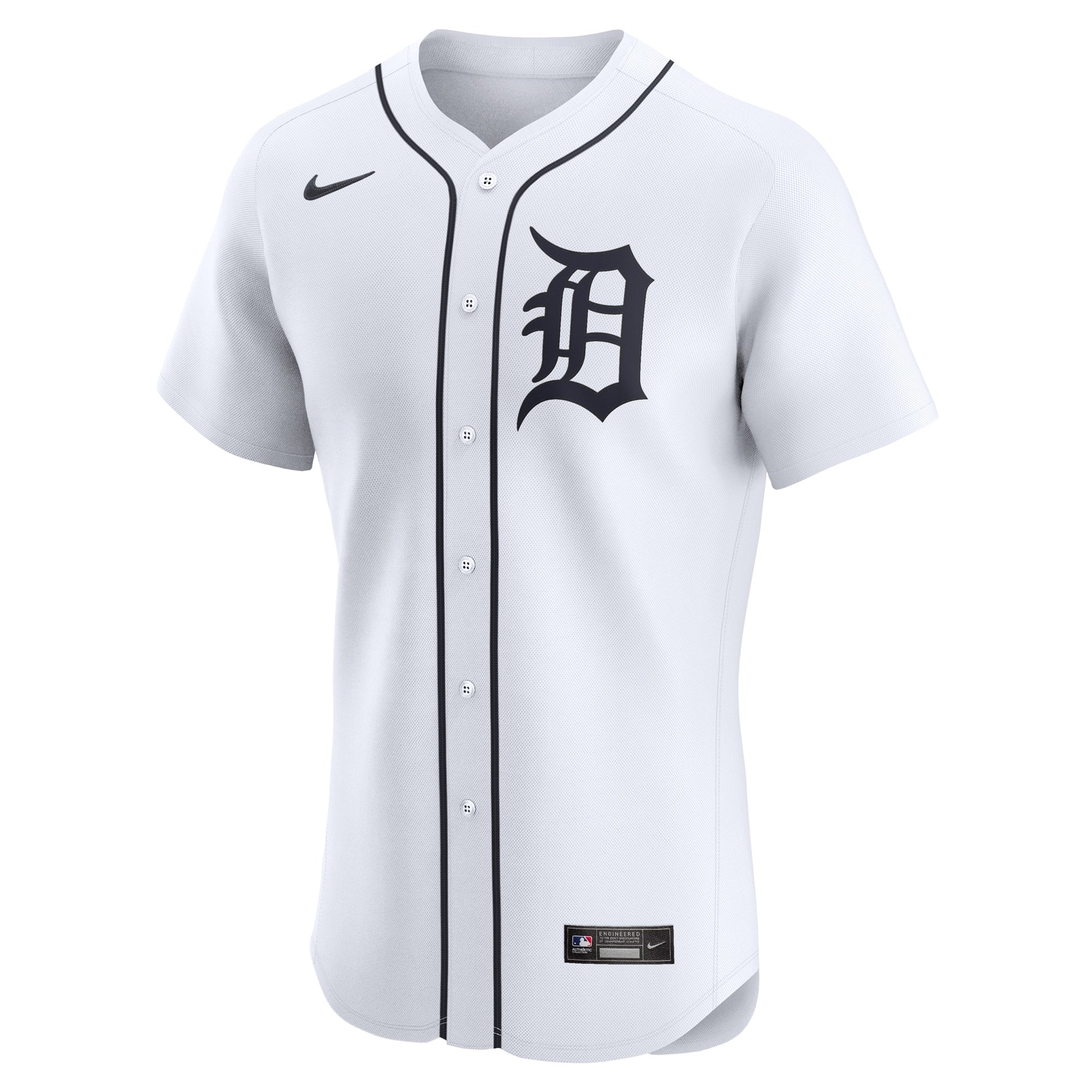 Men's Detroit Tigers Nike White Home Elite Custom Jersey - Image 2
