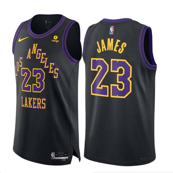 Men's Los Angeles Lakers #23 LeBron James Nike 2023/24 NBA Swingman Jersey City Edition