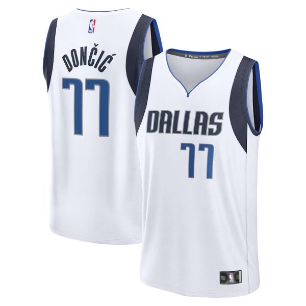Men's Dallas Mavericks Luka DonÄiÄ Fanatics White Fast Break Replica Player Jersey - Association Edition