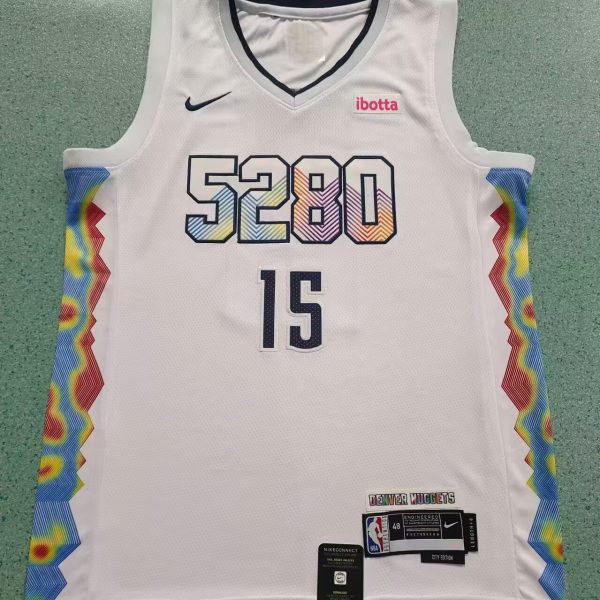Men's #15 Nikola Jokic Denver Nuggets White City Edition Jersey