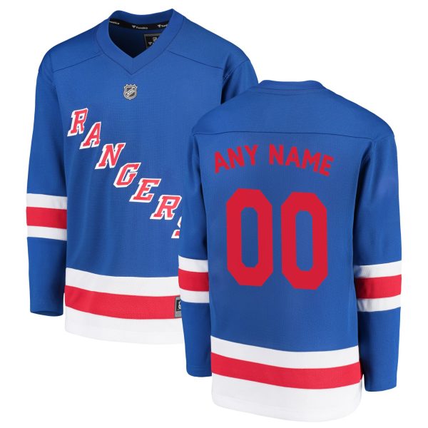 Youth New York Rangers Fanatics Red Home Replica Custom Jersey