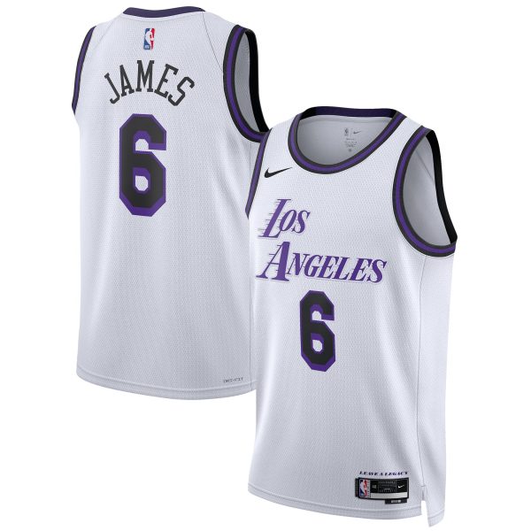 Unisex Los Angeles Lakers LeBron James Nike White 2022/23 Swingman Jersey - City Edition