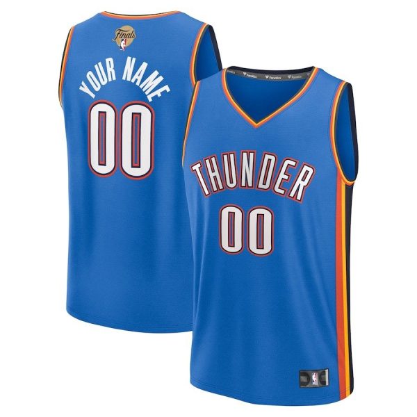 Men's Oklahoma City Thunder Fanatics Blue 2025 NBA Finals Fast Break Custom Icon Edition Jersey