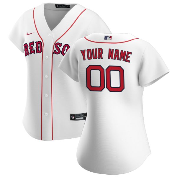 Women's Boston Red Sox Nike White Home Replica Custom Jersey