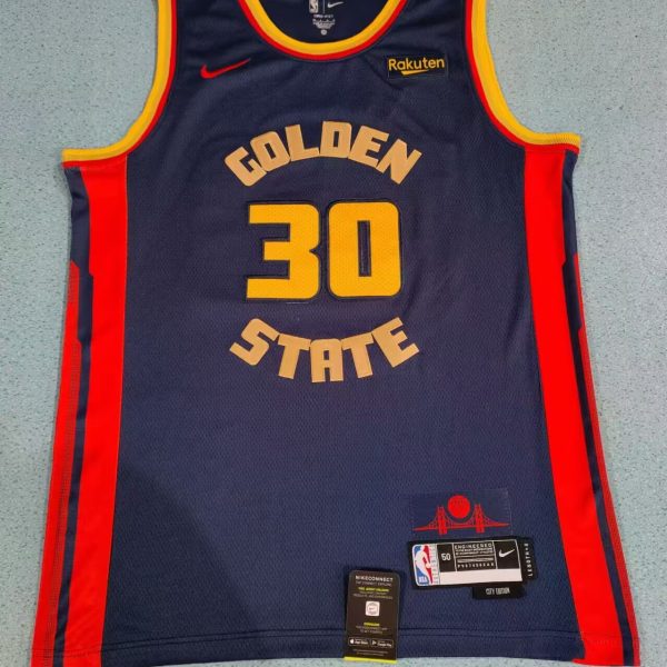 Men's #30 Stephen Curry Golden State Warriors Red And Black City Edition Jersey