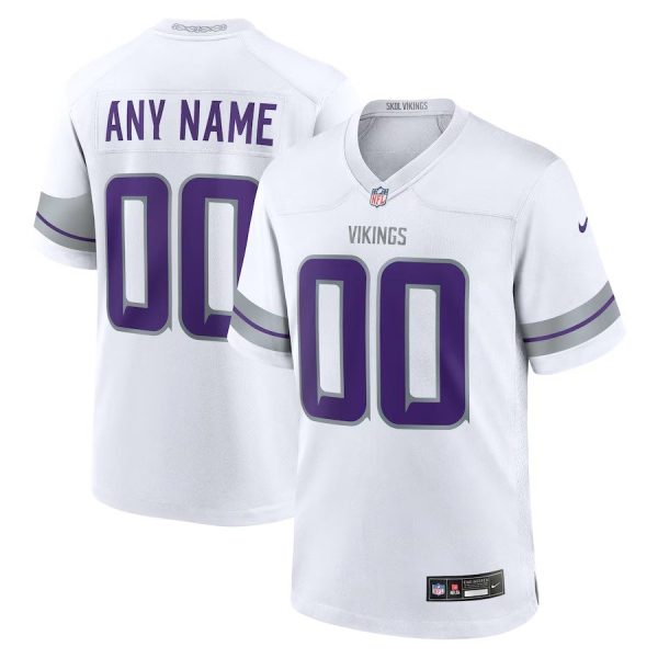 Men's Minnesota Vikings Nike White Alternate Custom Game Jersey
