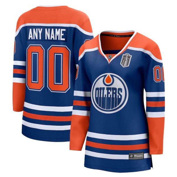 Women's Edmonton Oilers Fanatics 2025 Stanley Cup Final Home Breakaway Custom Royal Jersey