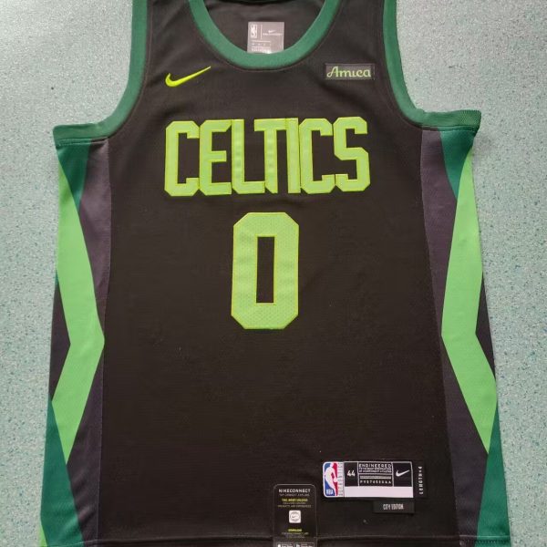 Men's #0 Jayson Tatum Boston Celtics Black City Edition Jersey