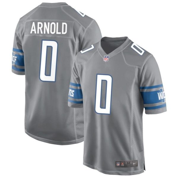 Men's Detroit Lions #0 Terrion Arnold Nike Gray Alternate 2024 NFL Draft First Round Pick Player Limited Jersey