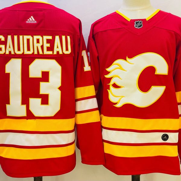 Men's #13 Johnny Gaudreau Calgary Flames Red NHL Jersey