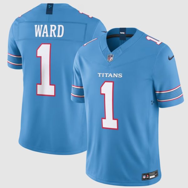 Men's Tennessee Titans Cameron Ward Nike Light Blue Vapor F.U.S.E. Sewn Down Limited Jersey