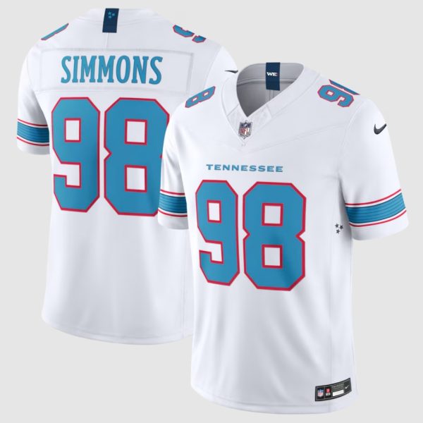 Men's Tennessee Titans Jeffery Simmons Nike White Vapor F.U.S.E. Sewn Down Limited Jersey