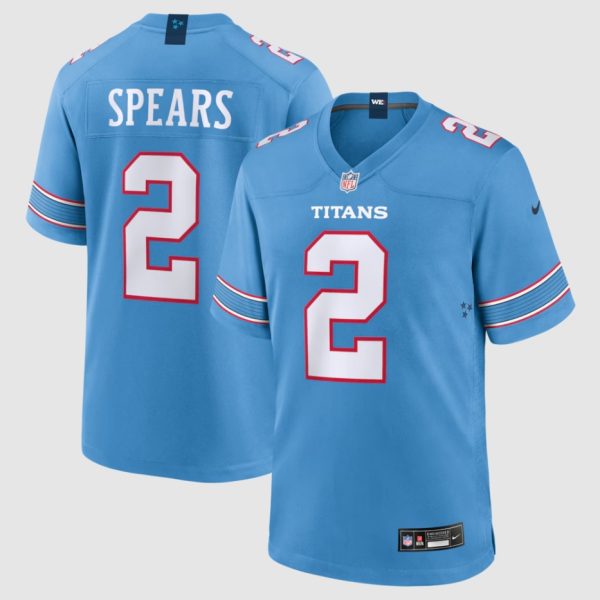 Men's Tennessee Titans Tyjae Spears Nike Light Blue Game Jersey