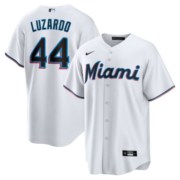 Men's Miami Marlins JesÃºs Luzardo Nike White Home  Replica Player Jersey
