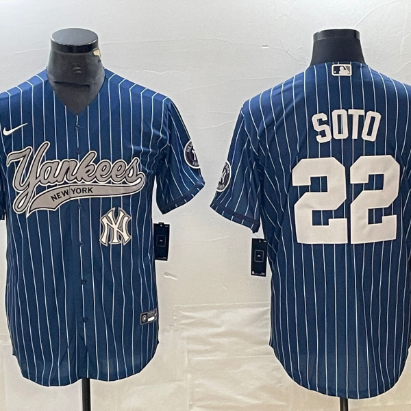 Men's  New York Yankees #22 Nike Blue Juan Soto Jersey