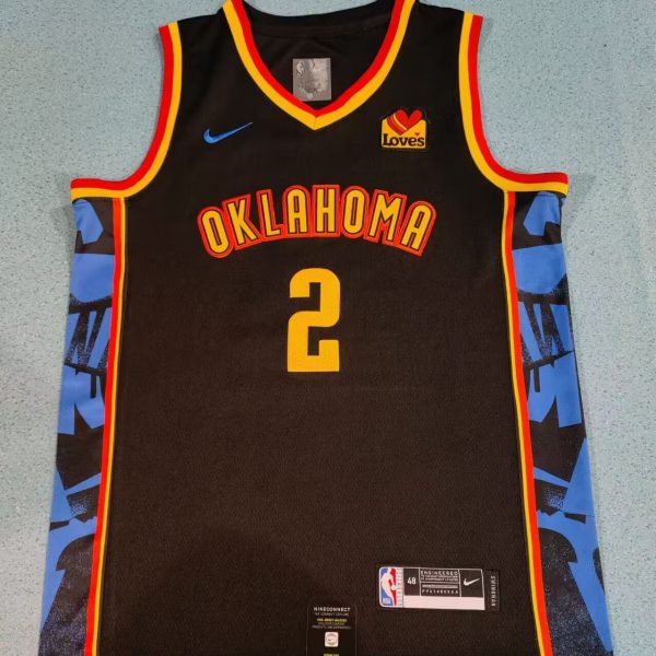 Men's #2 Shai Gilgeous-Alexander Oklahoma City Thunder Black City Edition Jersey