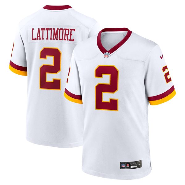 Men's #2 Marshon Lattimore Washington Commanders Nike Game Super Bowl Era White Jersey