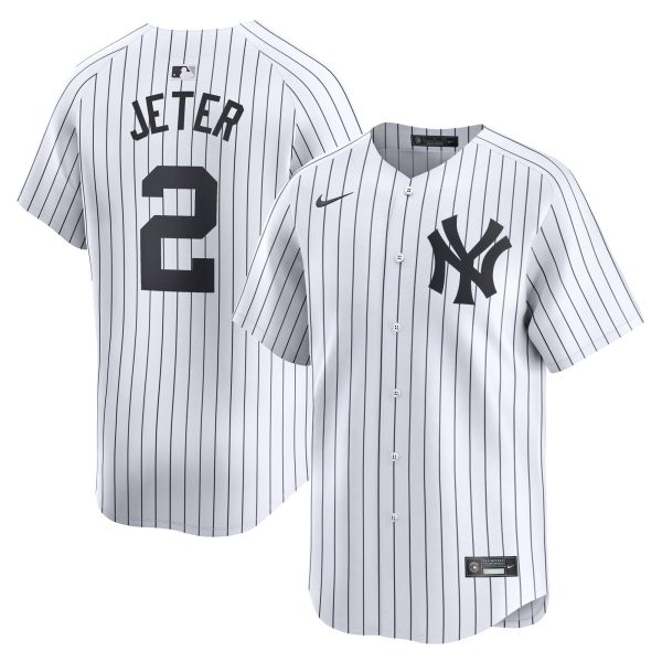 Men's New York Yankees Derek Jeter Nike White Home Limited Player Jersey