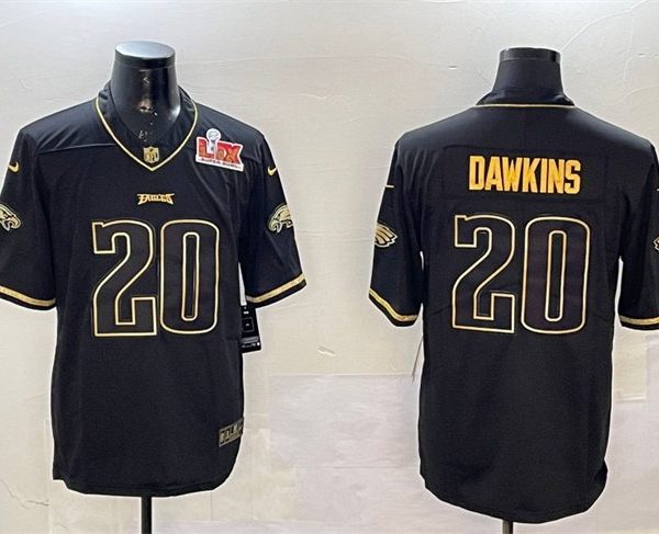 Youth Philadelphia Eagles #20 Brian Dawkins Black Gold Super Bowl LIX Salute To Service Vapor Untouchable Limited Stitched Jersey