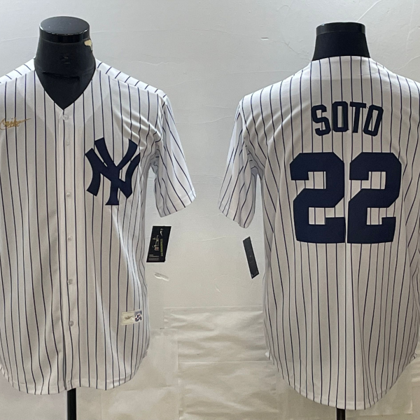 Men's Nike New York Yankees Jersey #22 Juan Soto White Jersey