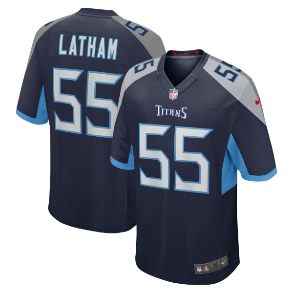 Men's Tennessee Titans JC Latham Nike Navy 2024 NFL Draft First Round Pick Player Game Jersey