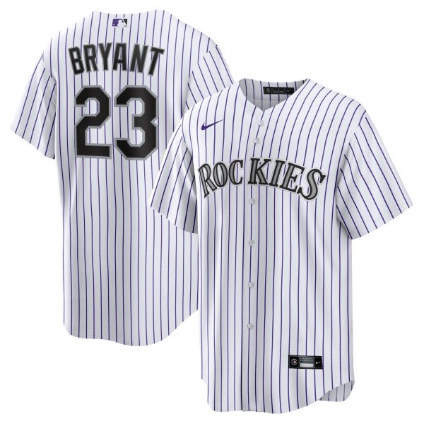 Men's Colorado Rockies Kris Bryant Nike White/Purple Replica Player Jersey