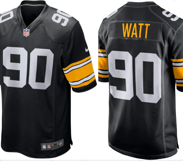 Men's Nike Pittsburgh Steelers #90 TJ Watt 2018 Throwback Replica Jersey