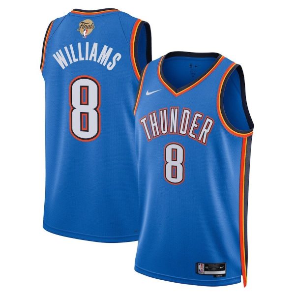 Men's Unisex Oklahoma City Thunder #8 Jalen Williams Nike Blue 2025 NBA Finals Swingman Jersey - Icon Edition