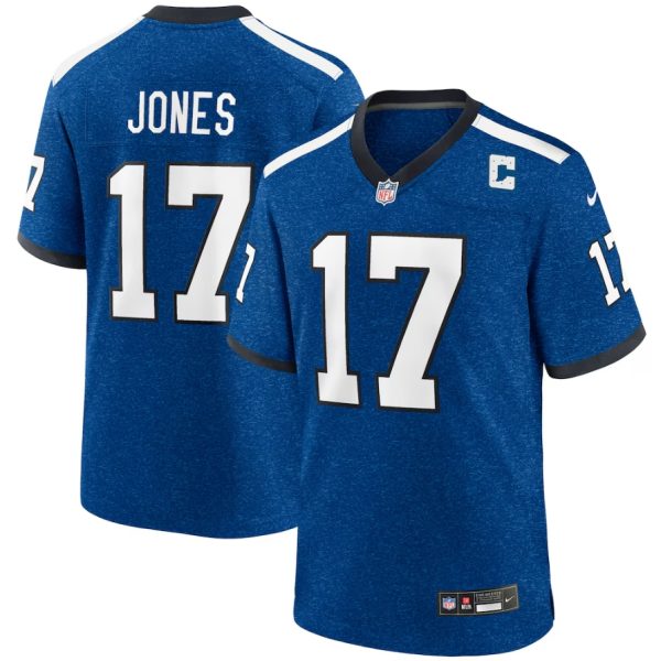 Men's Indianapolis Colts Daniel Jones Nike Heather Royal Alternate 2 Indiana Nights Game Jersey