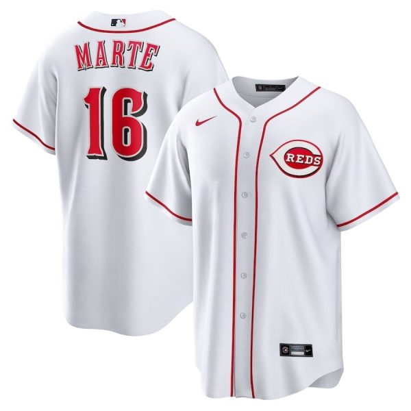 Men's #16 Noelvi Marte Cincinnati Reds Nike Home White Jersey