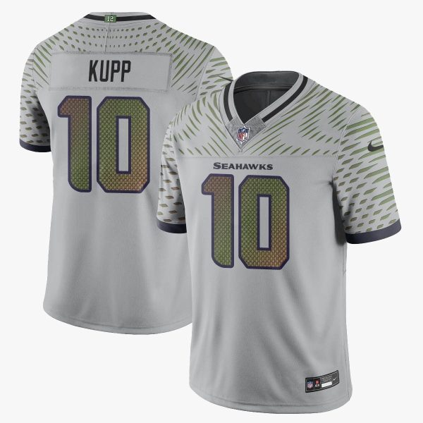 Men's Seattle Seahawks #10 Cooper Kupp Gray Rivalries Collection F.U.S.E. Vapor Limited Stitched Jersey