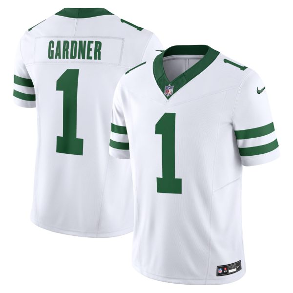 Men's New York Jets Ahmad Sauce Gardner Nike Legacy White Vapor F.U.S.E. Limited Jersey