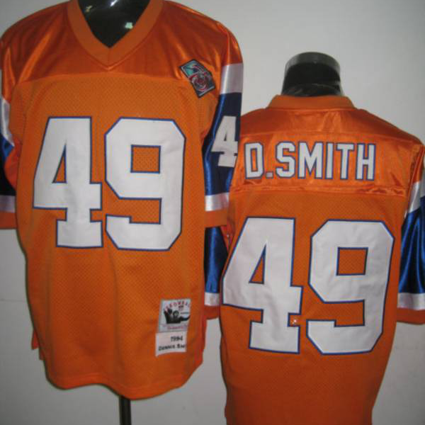 Mitchel And Ness Denver Broncos #49 Dennis Smith Orange Stitched Throwback NFL Jersey