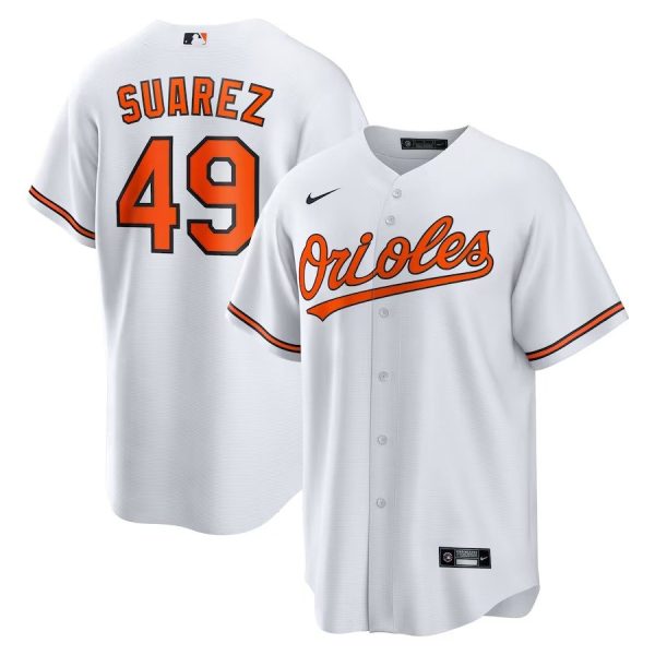 Men's #49 Albert Suarez Baltimore Orioles Nike Home White Jersey