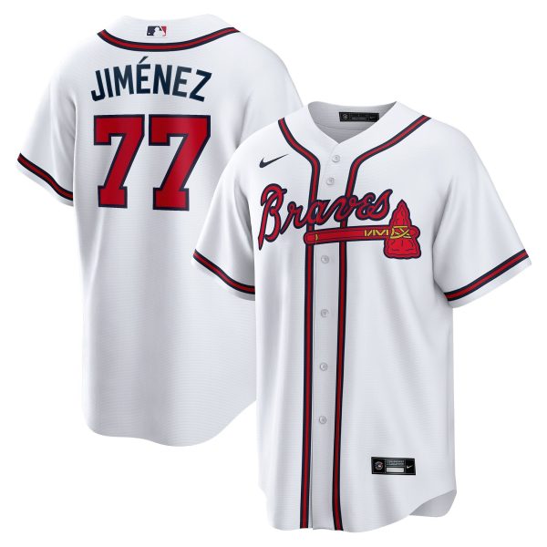 Men's Atlanta Braves Joe JimÃ©nez Nike White Home  Replica Player Jersey