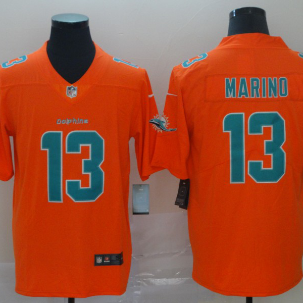 Men's Nike Miami Dolphins #13 Dan Marino Orange Inverted Legend NFL Jersey