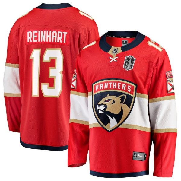 Men's #13 Sam Reinhart Florida Panthers Fanatics 2025 Stanley Cup Final Home Breakaway Player Red Jersey