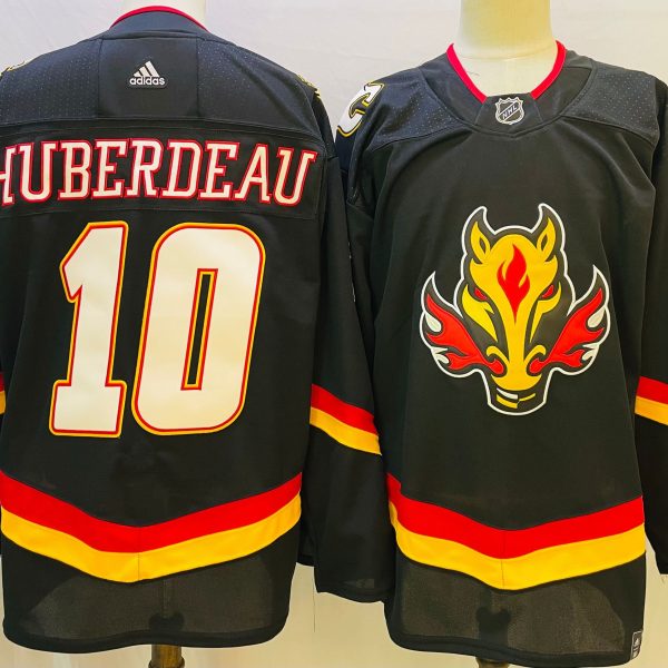 Men's #10 Jonathan Huberdeau Calgary Flames Black NHL Jersey