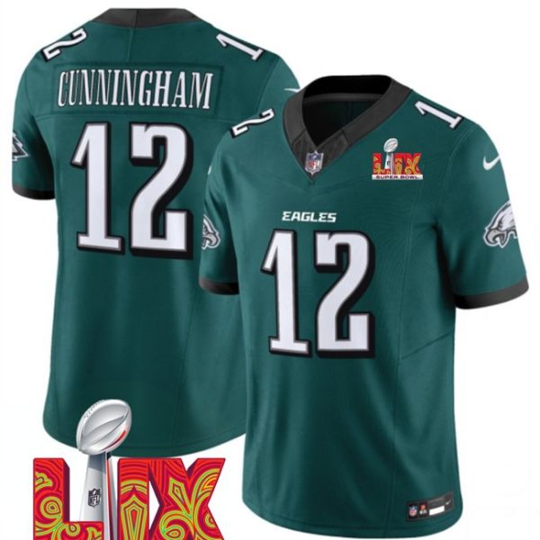 Youth Philadelphia Eagles #12 Randall Cunningham Green Super Bowl LIX F.U.S.E. Vapor Limited Stitched Jersey