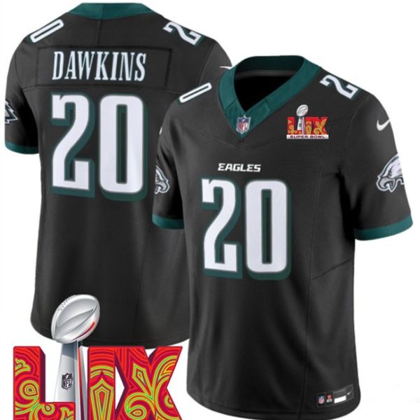Youth Philadelphia Eagles #20 Brian Dawkins Black Super Bowl LIX F.U.S.E. Vapor Limited Stitched Jersey