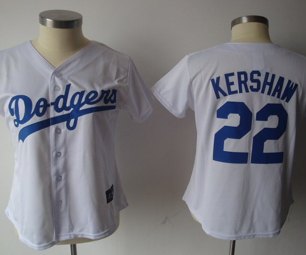 Los Angeles Dodgers #22 Clayton Kershaw White Women's Fashion Stitched MLB Jersey