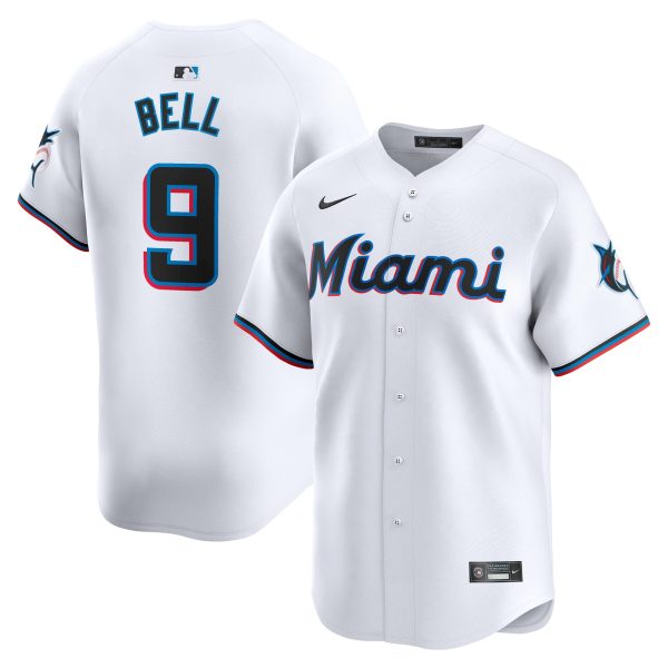 Men's Miami Marlins Josh Bell Nike White Home Limited Player Jersey