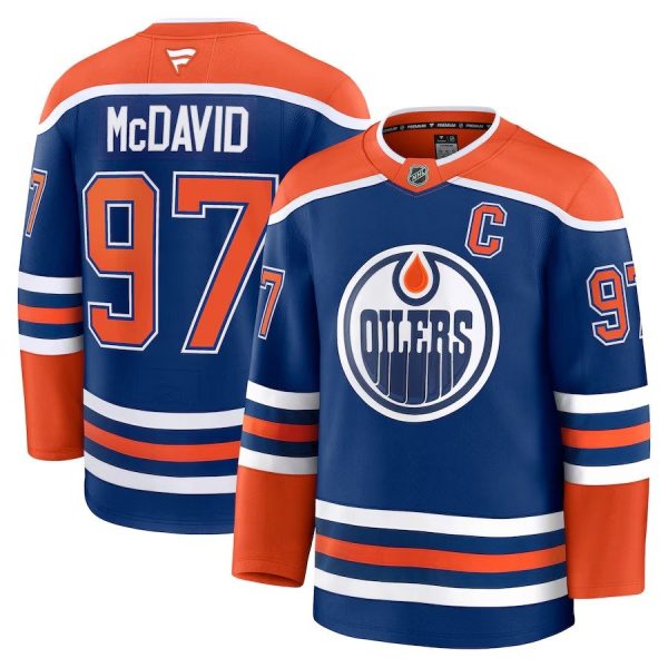 Men's #97 Connor McDavid Edmonton Oilers Fanatics Home Premium Royal Jersey
