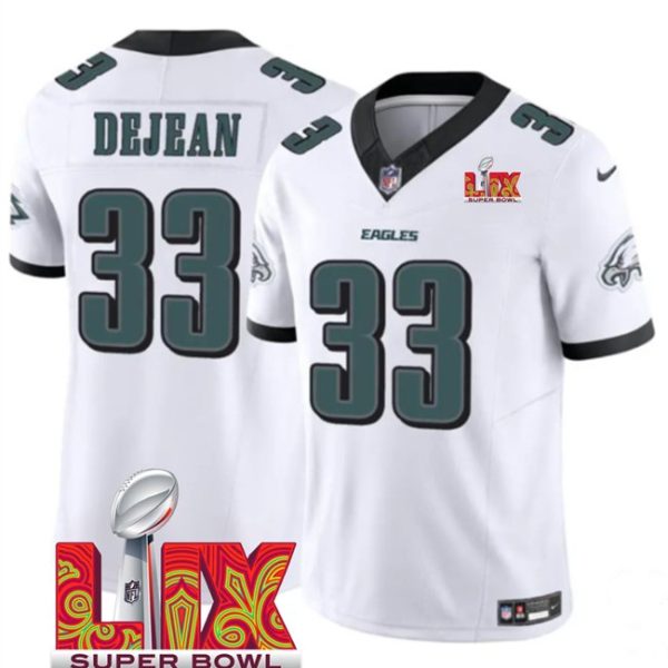 Youth Philadelphia Eagles #33 Cooper DeJean White Super Bowl LIX F.U.S.E. Vapor Untouchable Limited Stitched Jersey