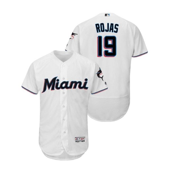 Men's Miami Marlins Miguel Rojas Collection Home 2019 Flex Base MLB Jersey