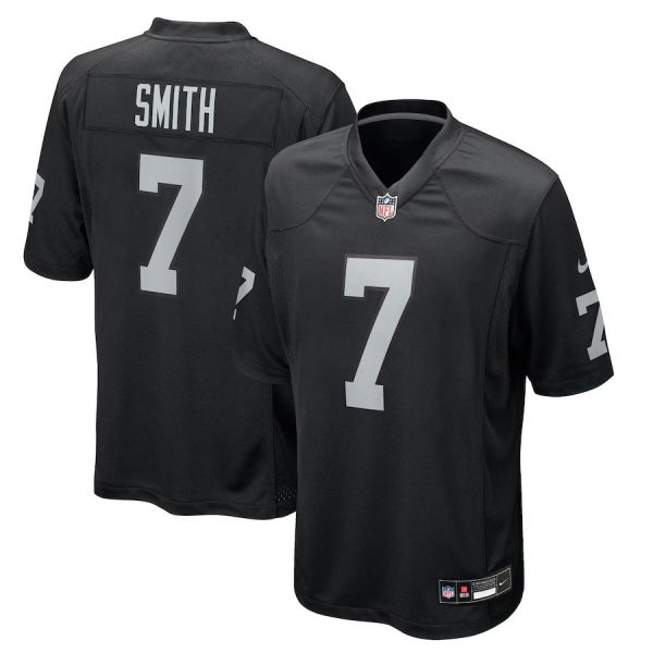 Men's #7 Geno Smith Las Vegas Raiders Nike Game Player Black Jersey