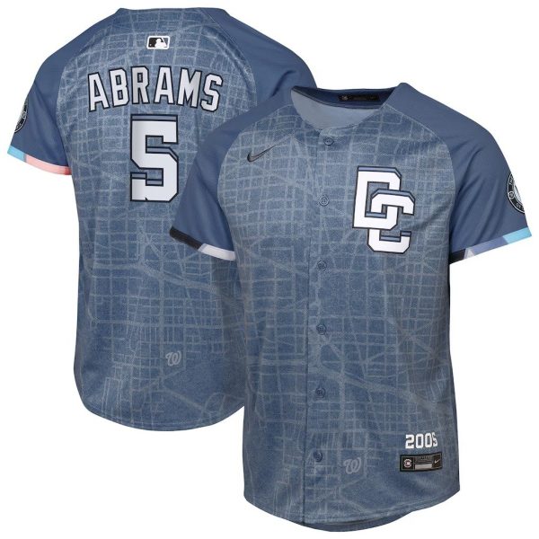 Youth #5 CJ Abrams Washington Nationals Nike City Connect 2025 Limited Blue Jersey
